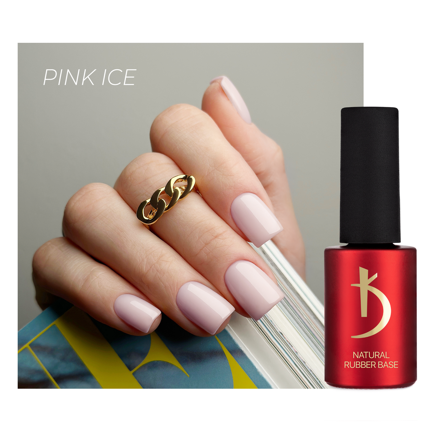 Kodi Professional Natural Rubber Base Gel Polish Pink Ice - 7 ml