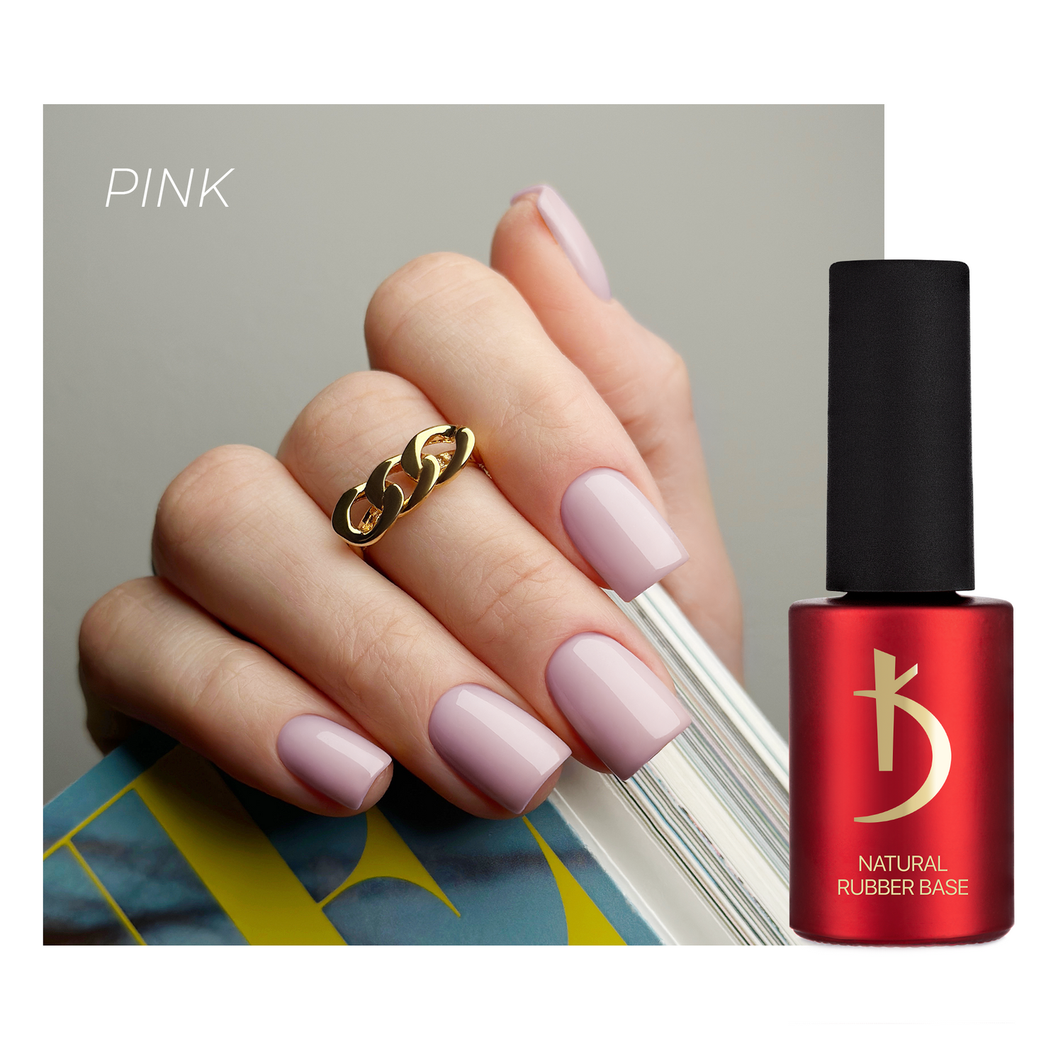 Kodi Professional Natural Rubber Base Gel Polish Pink - 15 ml