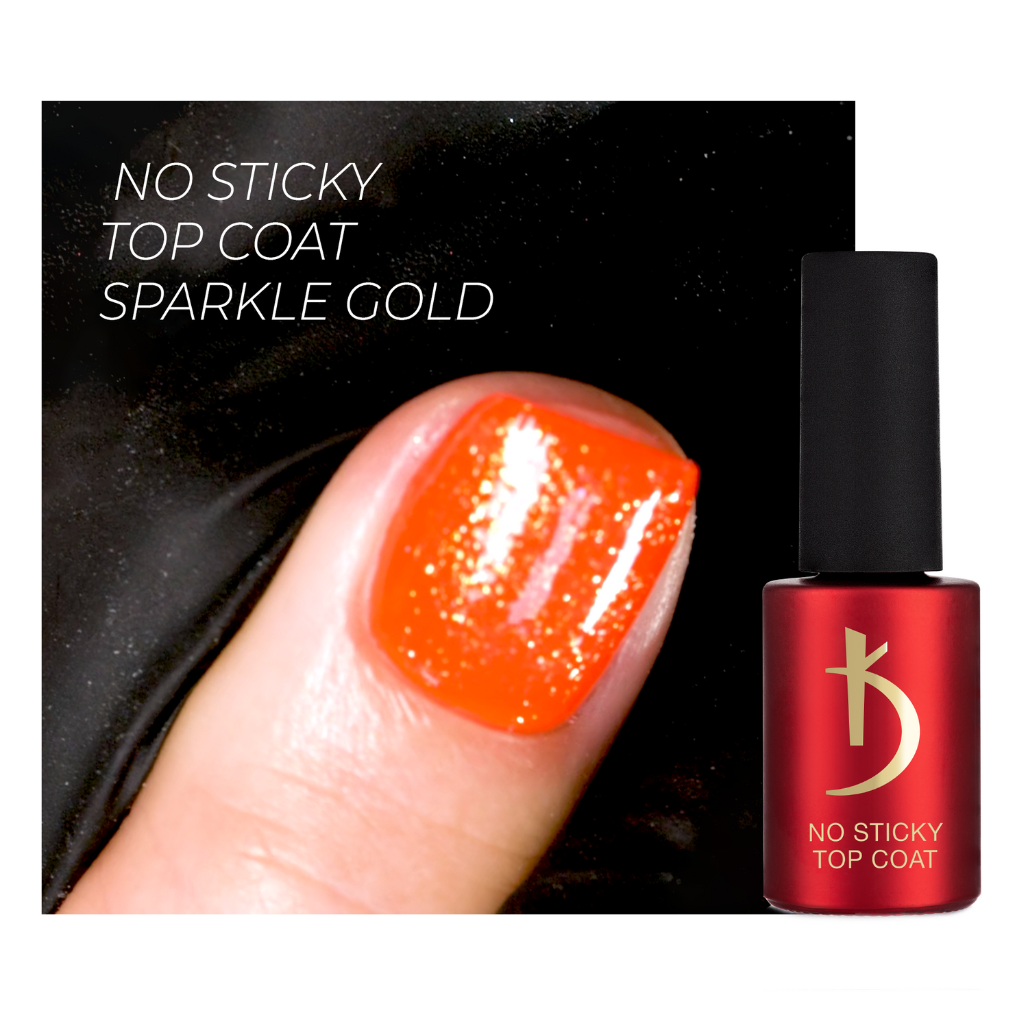Kodi Professional No Wipe Top Coat Gel Finish Sparkle Gold - 7ml