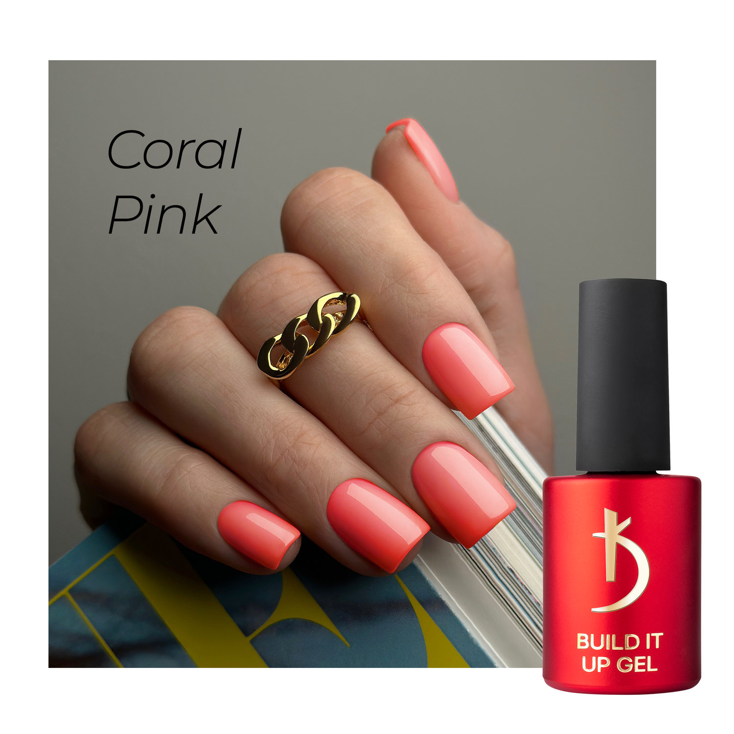 Kodi Professional Modeling Builder Gel Build it Up Coral Pink - 15ml